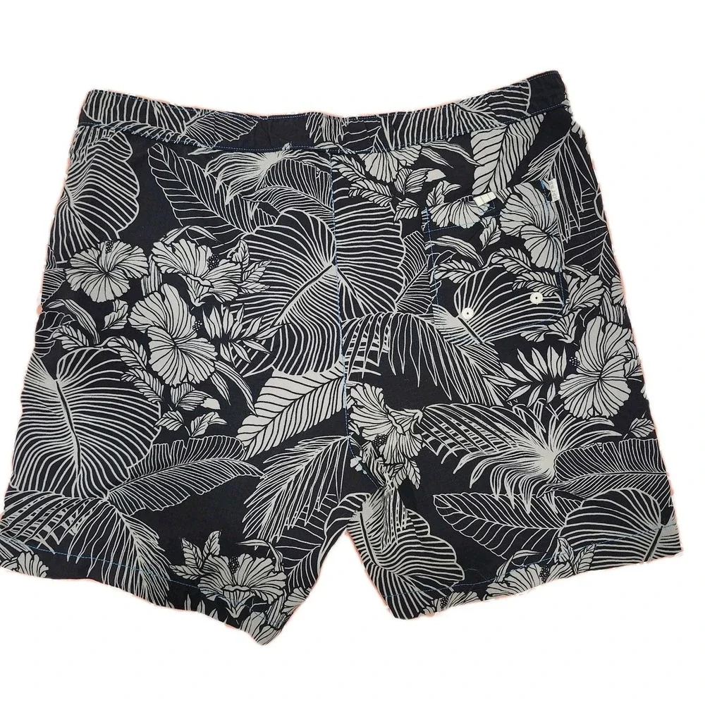 Men's TOMMY BAHAMA RELAX Black‎ & Gray Swim Shorts Trunks Bathing Suit Size L